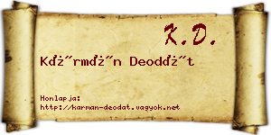 Kármán Deodát névjegykártya